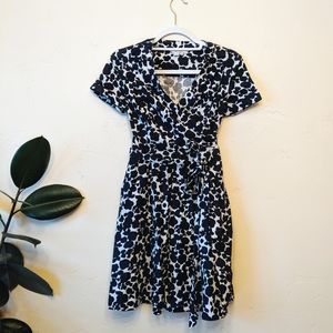 Boden Lara Wrap Dress in Blue Apple Print